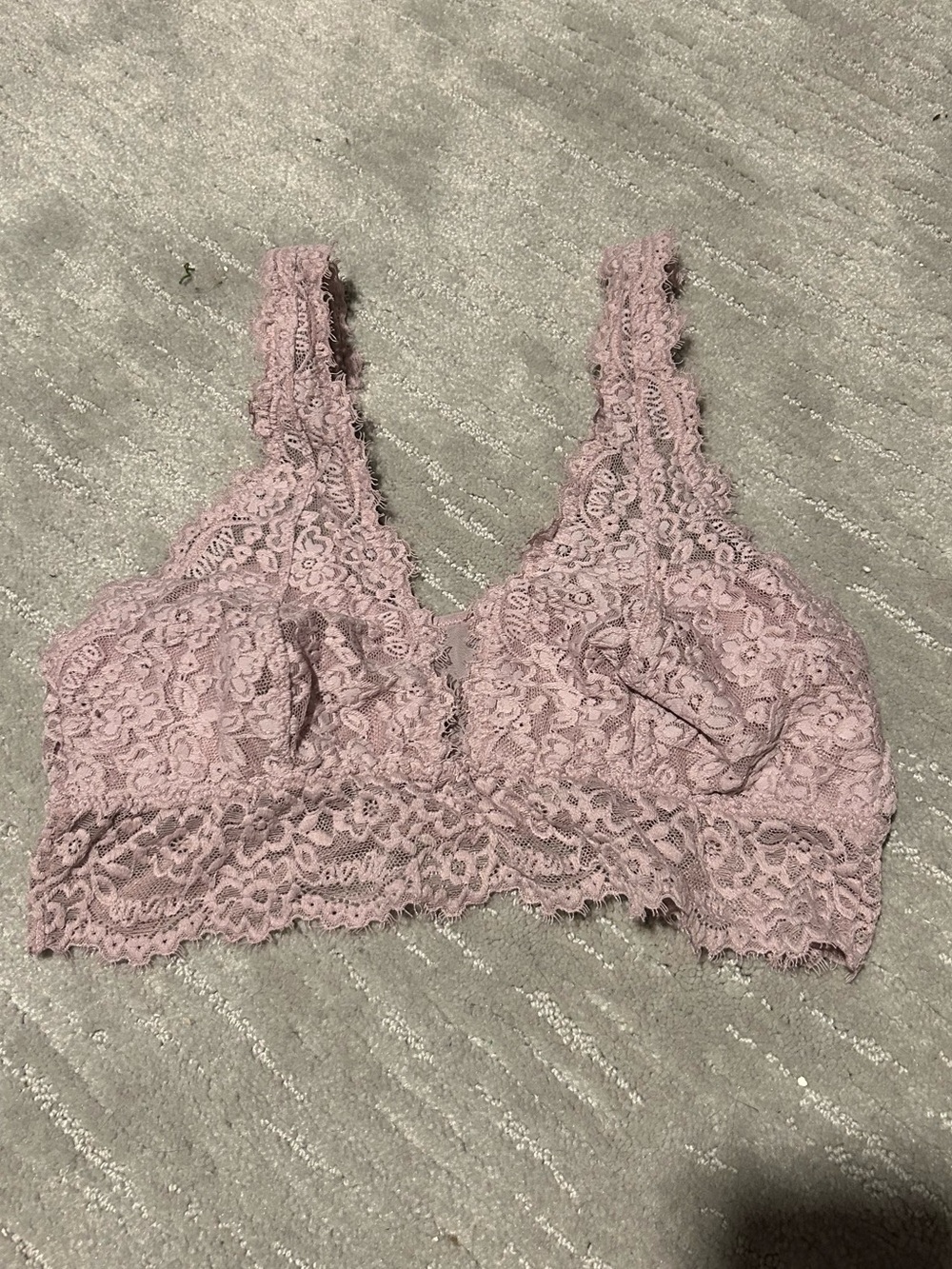 Pastel Pink Lace Bralette - Unpadded